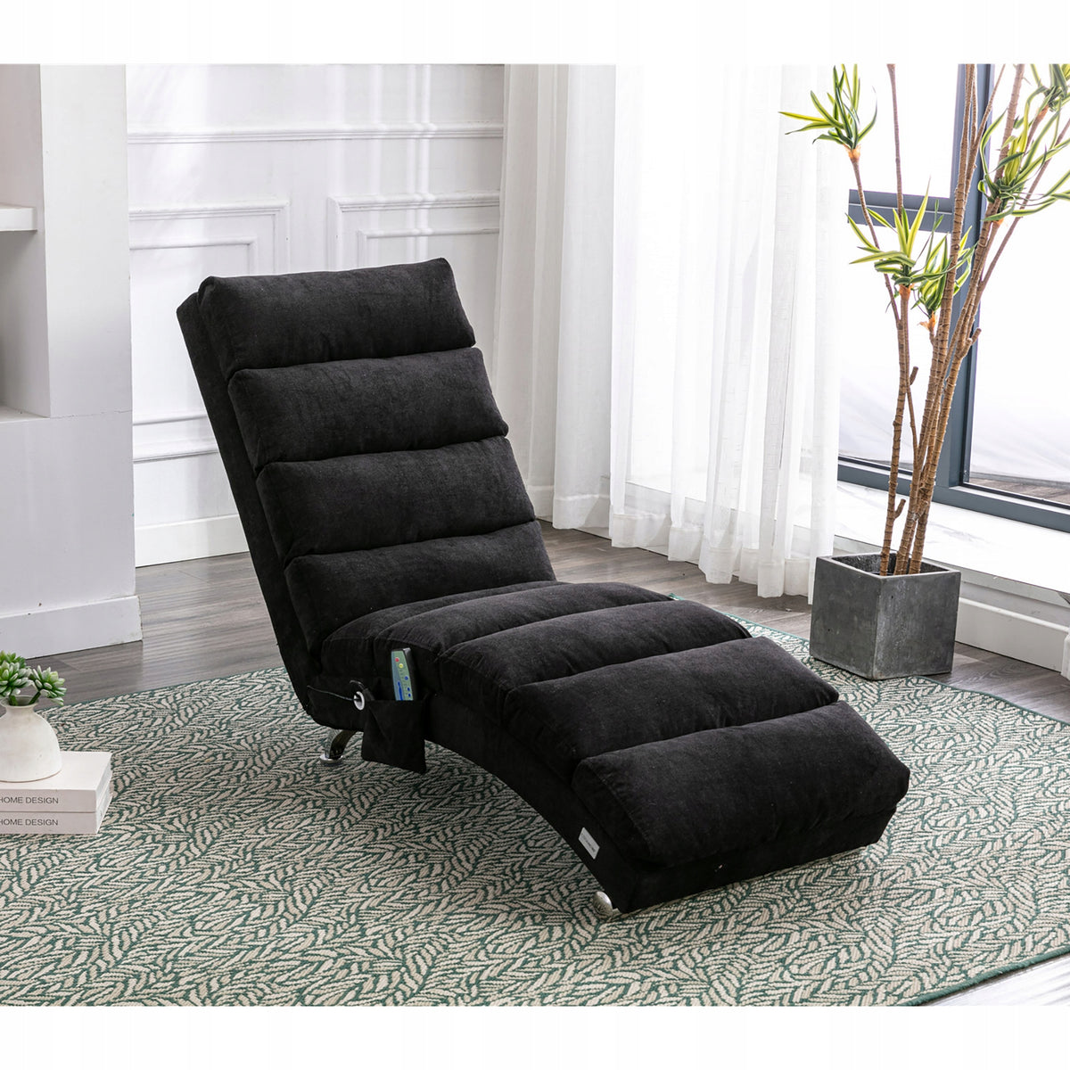 Modern reclining chair with gentle vibrations (black linen) Manufacturer code 8001819946888