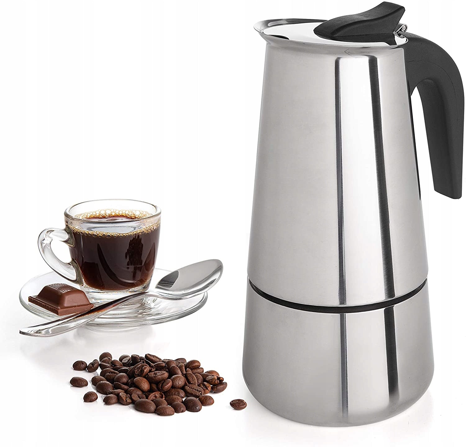 Moderno Stainless Coffee Maker 2 Cups Packaging status original