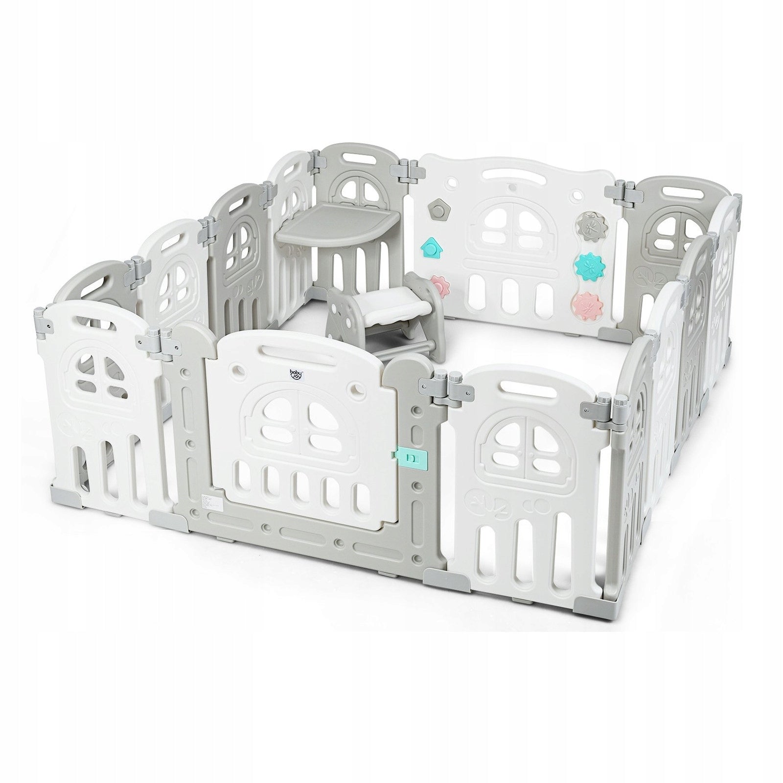 Modular fence for children with safety gate PLAYPEN SQUARE TOYS Manufacturer code BB5587