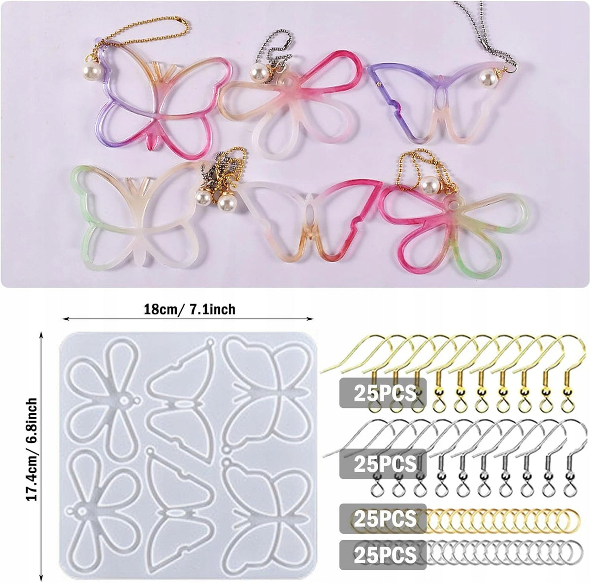 Molds 2 Pieces for Casting Jewelry Pendants Resin Earrings Creation Brand no brand