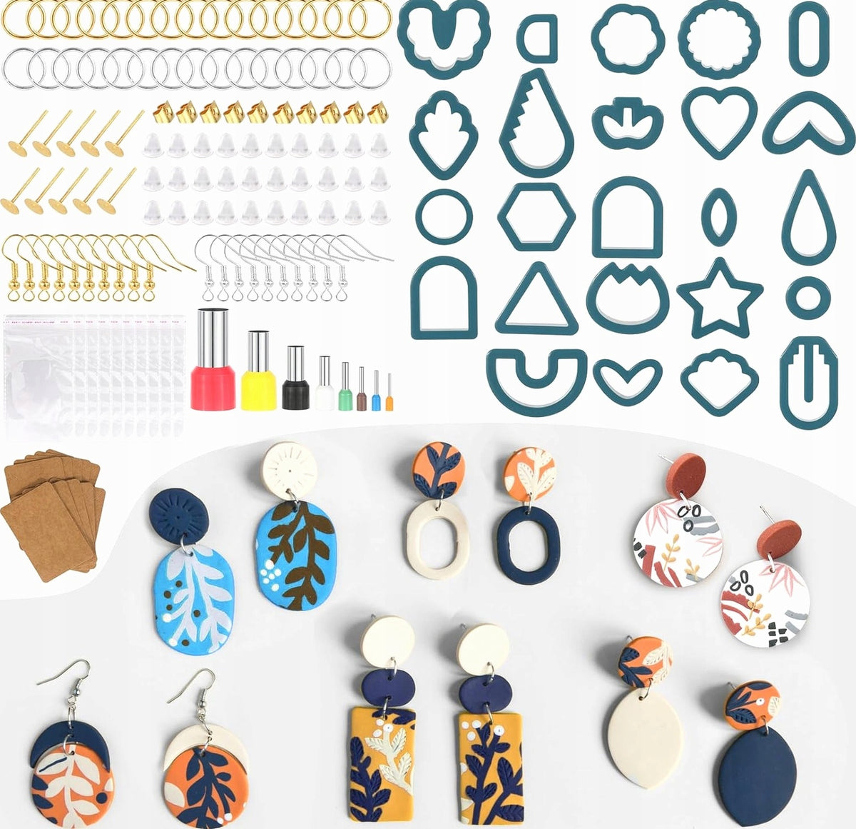 Molds clay set 142 elements different shapes jewelry making