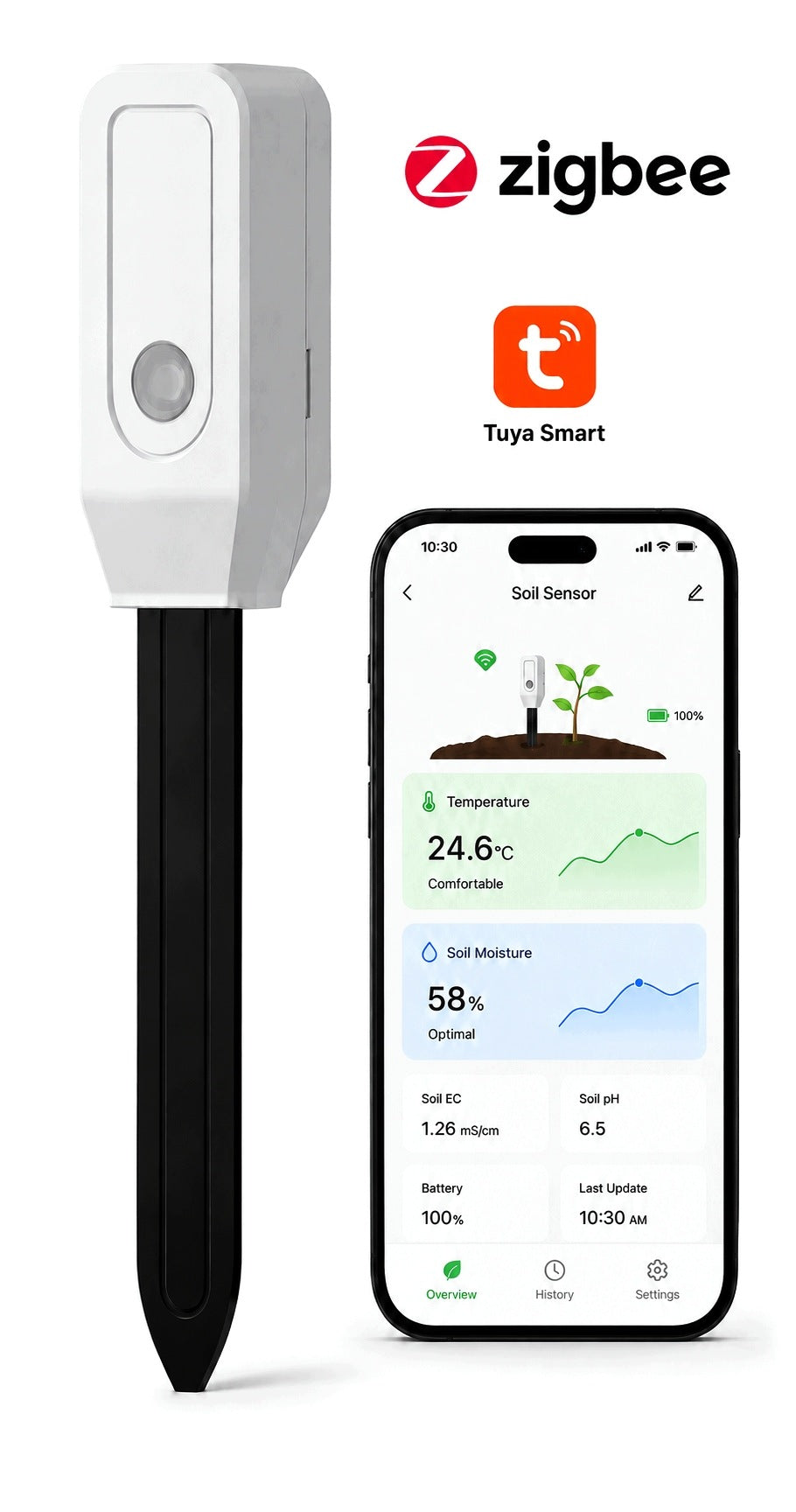 Monitor Sensor Temperature and Humidity Soil Earth TUYA ZIGBEE
