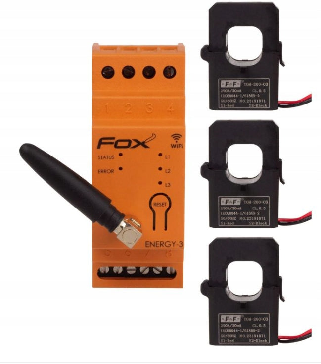 Monitor energy consumption meter MEF-3-200 FOX with bezp socket LK-BZ F&F FOX Manufacturer code WI-MEF-3-200SET