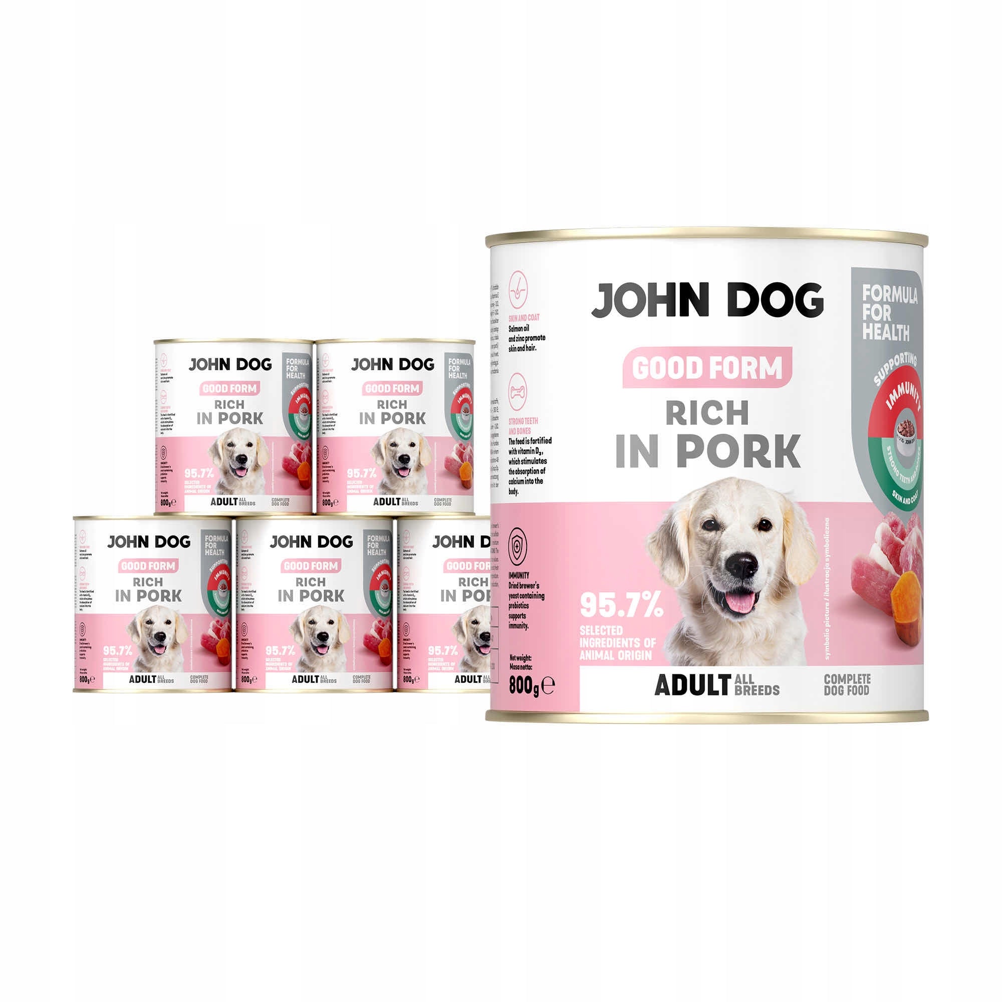 Monoprotein Wet Dog Food Pork Good Form 6x800g