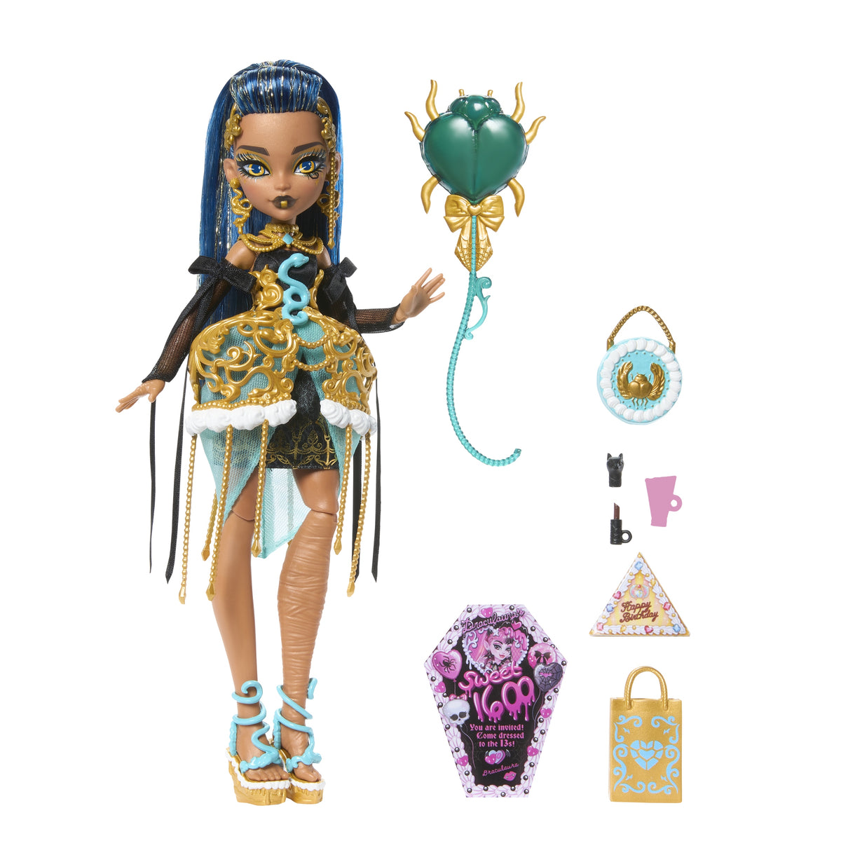 Monster High Scary birthday Cleo de Nile Doll JBG76 Brand Monster High