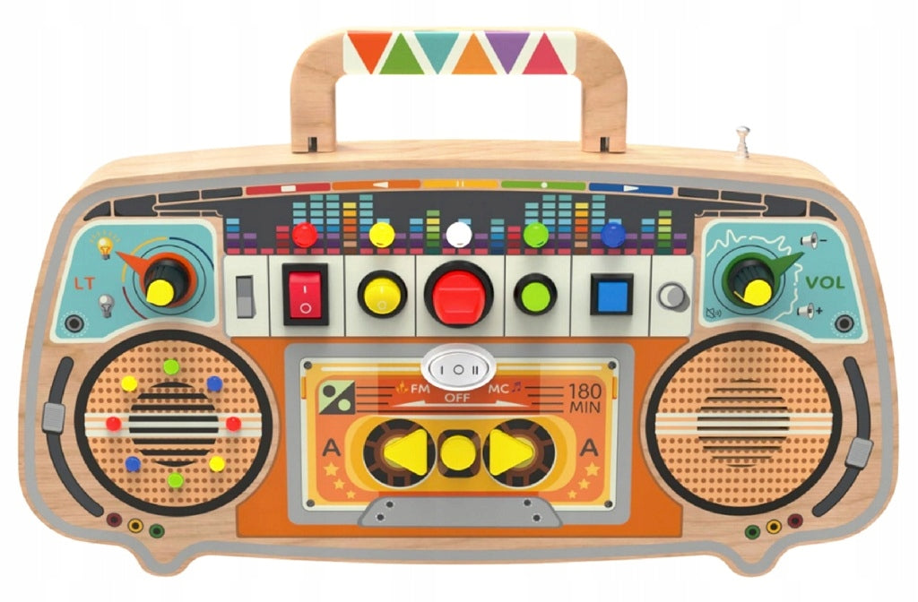 Montessori Activity board Dřevěné FM rádio
