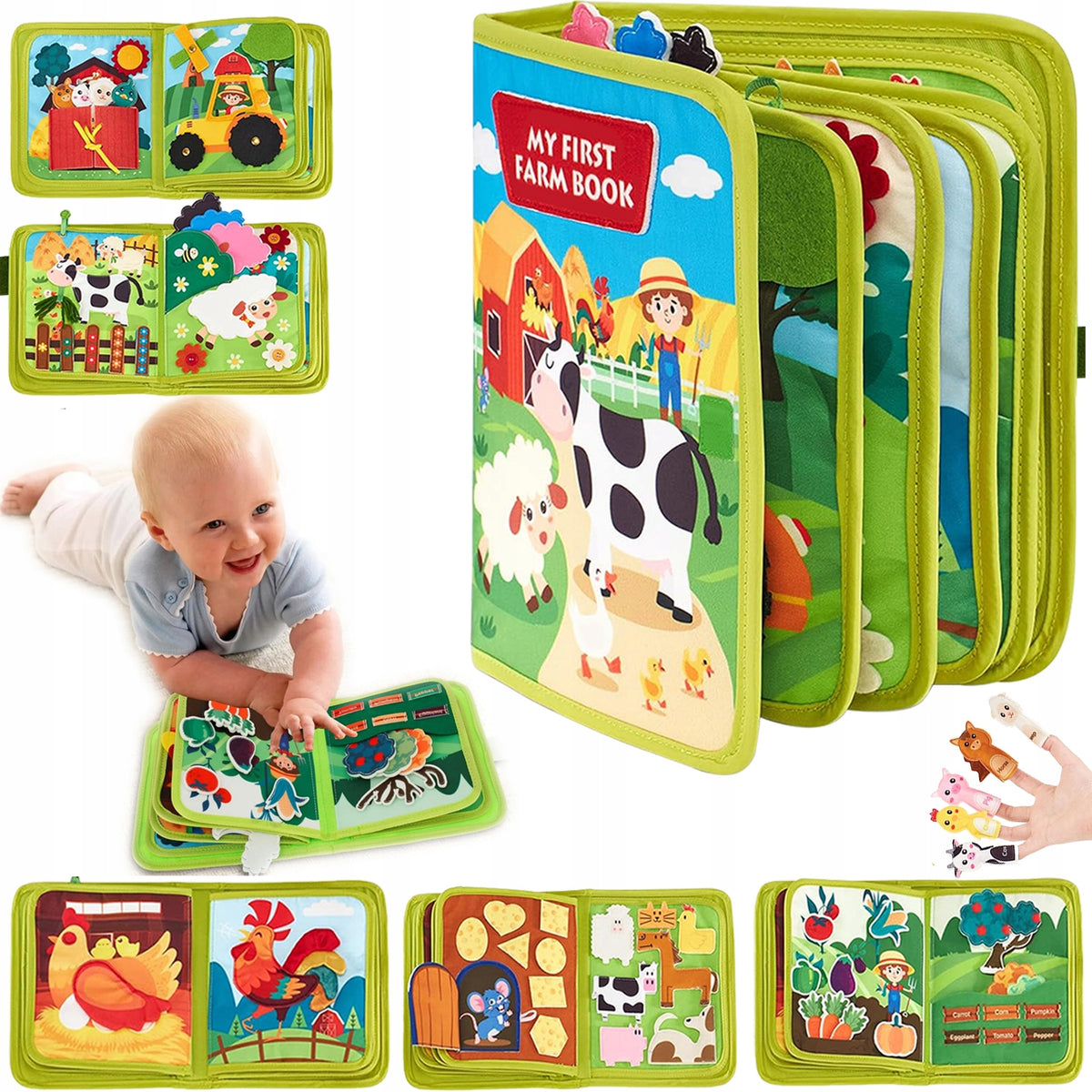 Montessori Busy Book, Quiet Book, 3D Felt Book for Car Travel