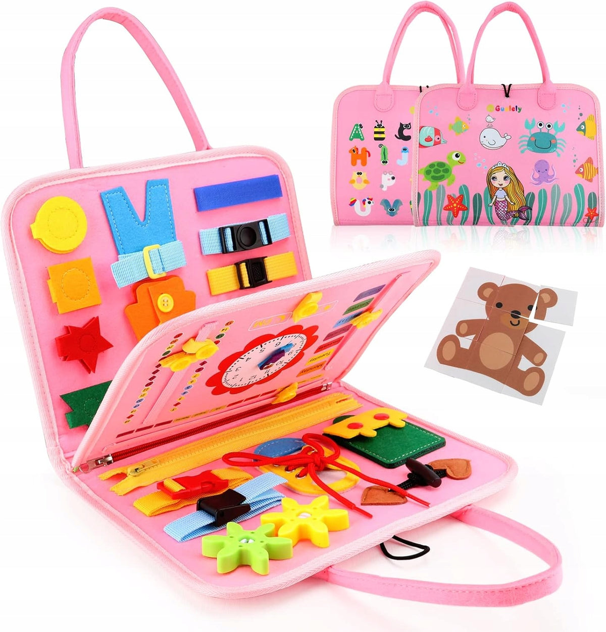 Montessori Educational Sensory Board for Kids1-4 Years Motorcycle Travel