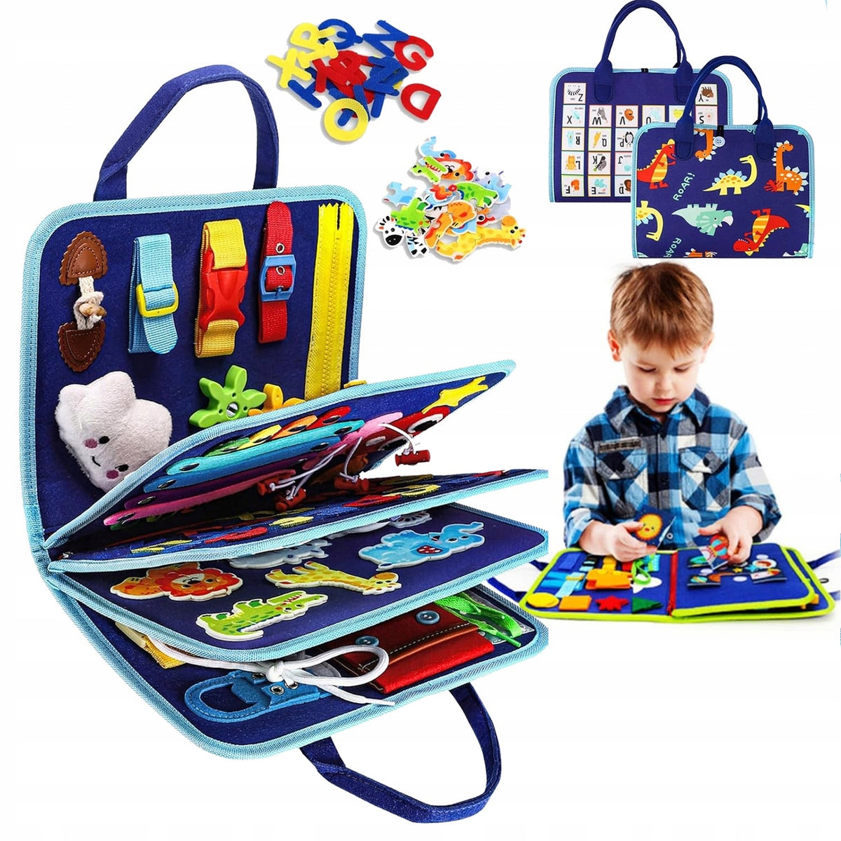 Montessori Manipulation Board Educational Book Blue Dinosaurs Brand no brand