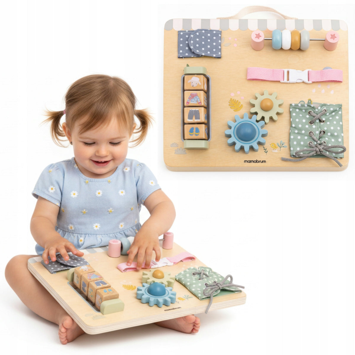 Montessori Manipulation Board for Kids Wooden Sensory Tailor