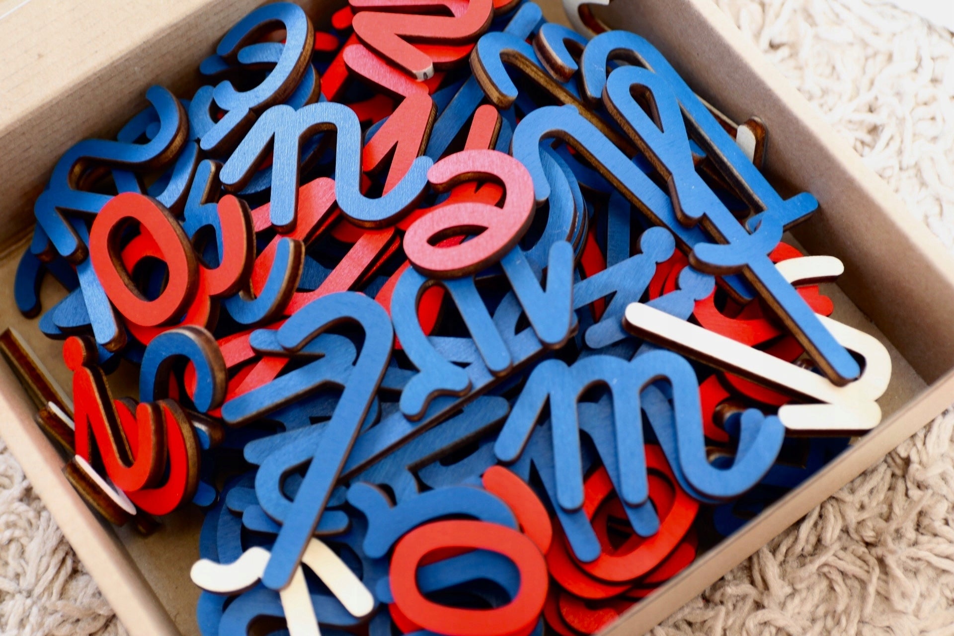 Montessori Moving Alphabet Wooden Letters 102 Pcs for Kids