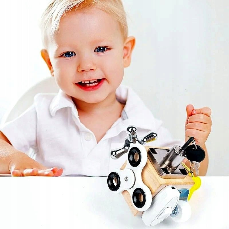 Montessori Sensory Cube Wooden Manipulation Toy for Kids Packaging status original