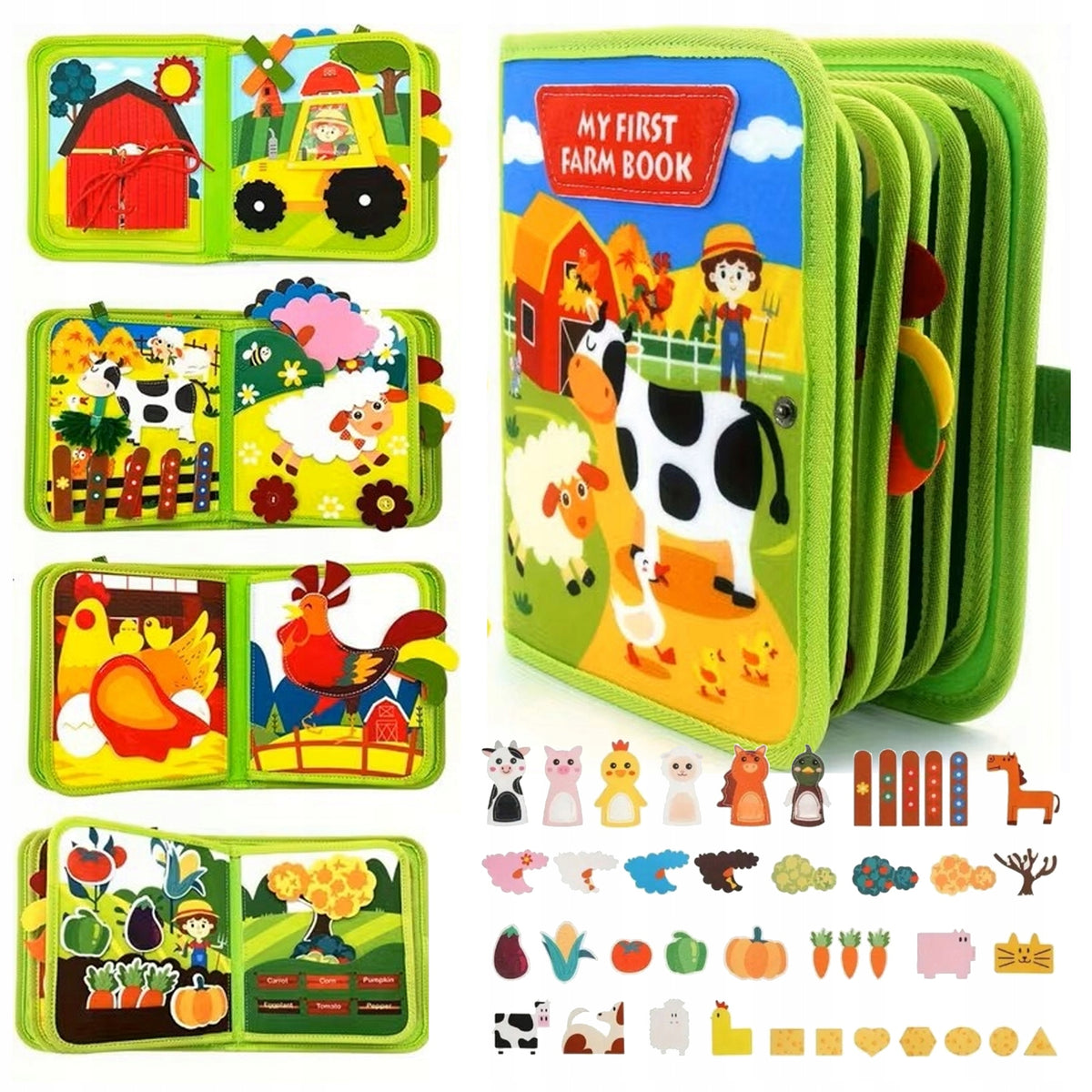 Montessori Sensory Manipulation Board Book Educational Toy