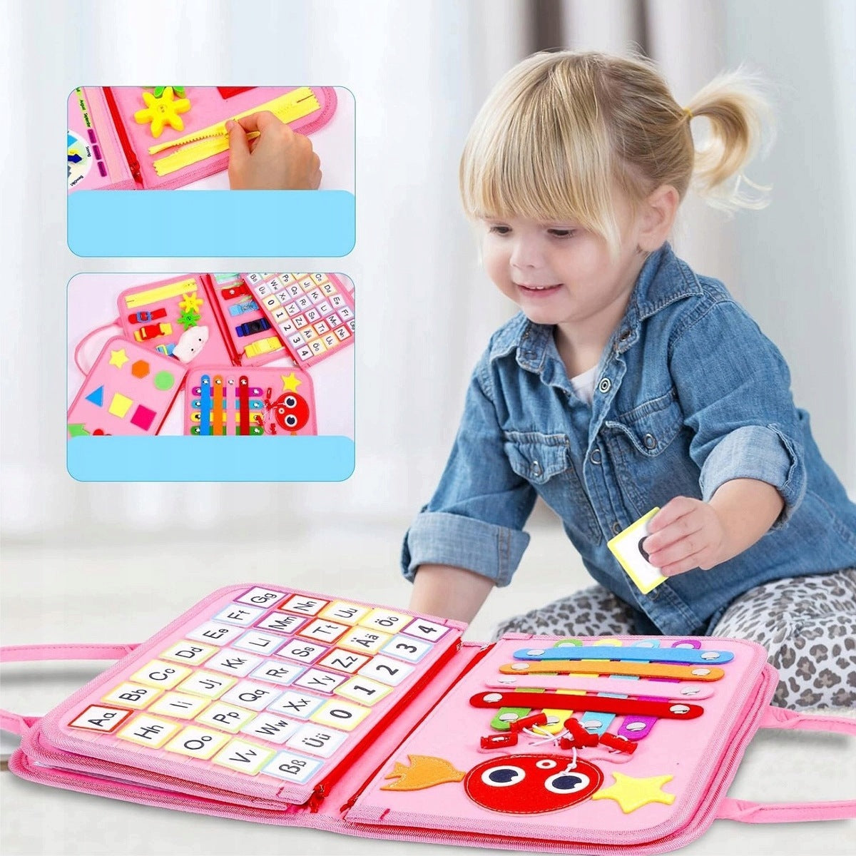 Montessori Sensory Manipulation Board Folding Educational Book Product weight with unit packaging 0.42 kg