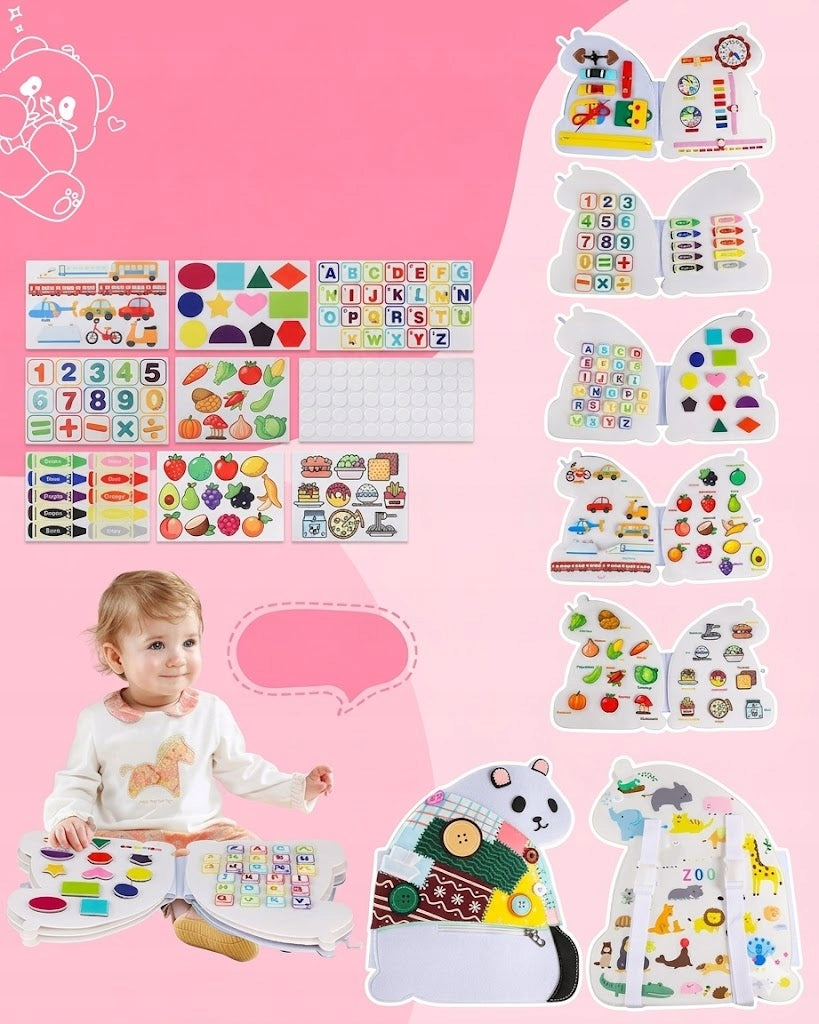 Montessori Sensory Manipulation Book Educational Board Backpack Packaging status original