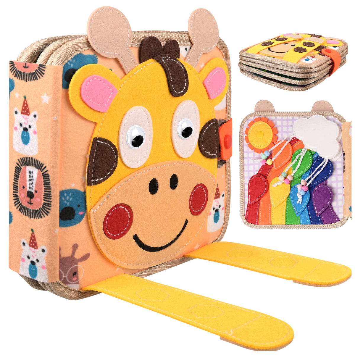 Montessori Sensory Manipulative Book Educational Giraffe Board