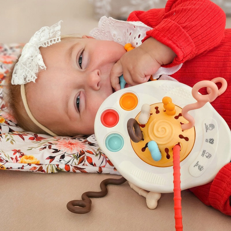 Montessori Sensory Toy Teether Rattle Multifunctional Ufo WOOPIE Packaging status original