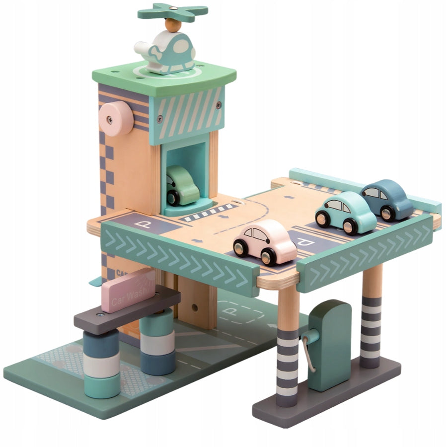 Montessori Toy Wooden Parking Garage Elevator Station Toy for Kids Manufacturer code PH05X009