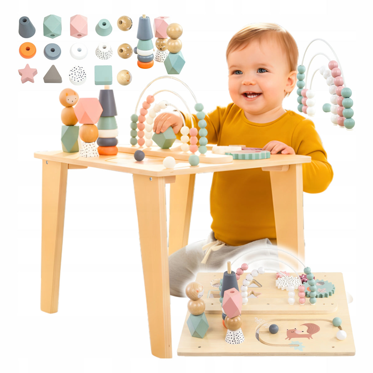 Montessori Wooden Eco Manipulative Sorter Educational Table for Gift