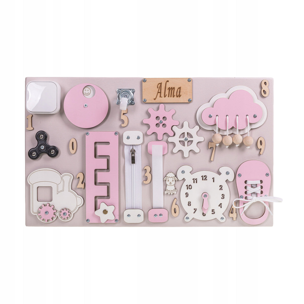 Montessori board 50x30 manipulative sensory pink