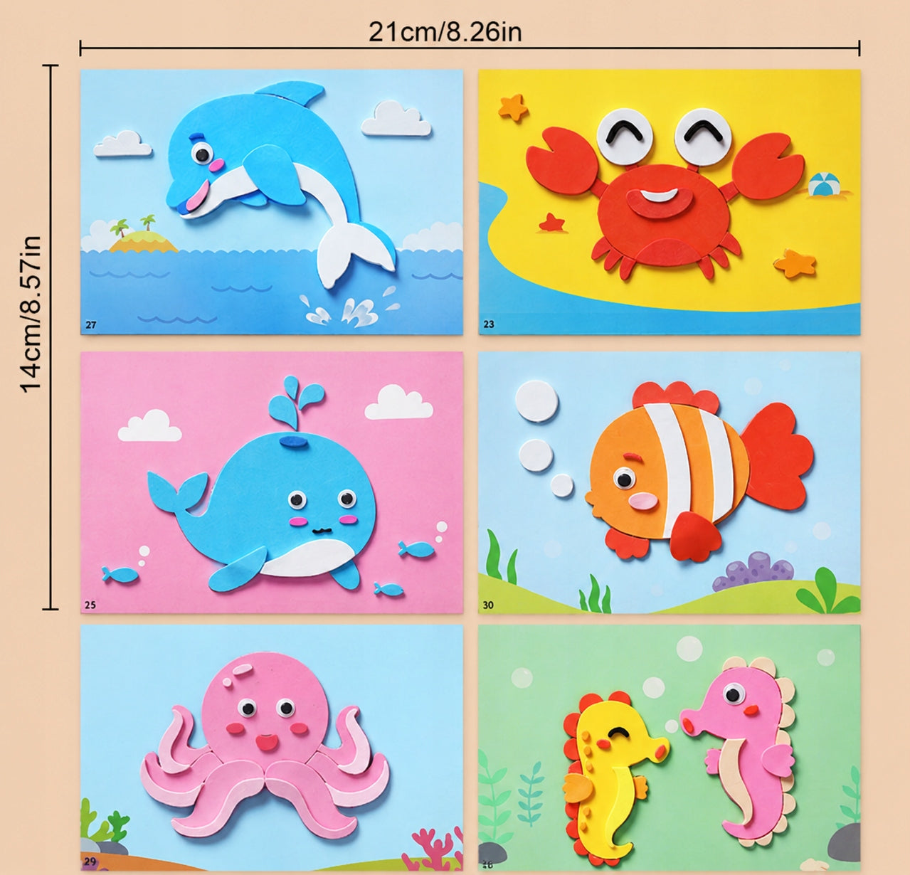 Mosaic Foam Sea Animals 6 Sheets DIY Sticker Kids Manufacturer code 230620261807