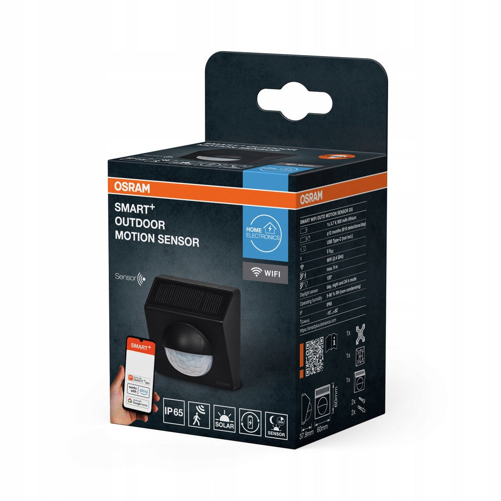Motion Sensor Outdoor Solar Wireless 120° IP65 USB-C SMART WiFi Brand Osram
