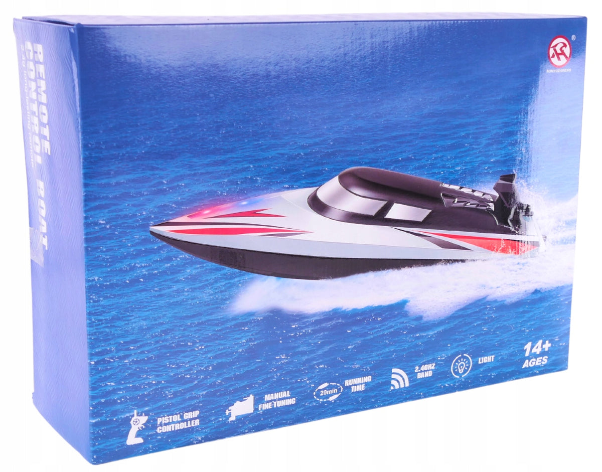 Motorboat Remote Controlled 2 Screws Automatic Shutdown Light 39cm