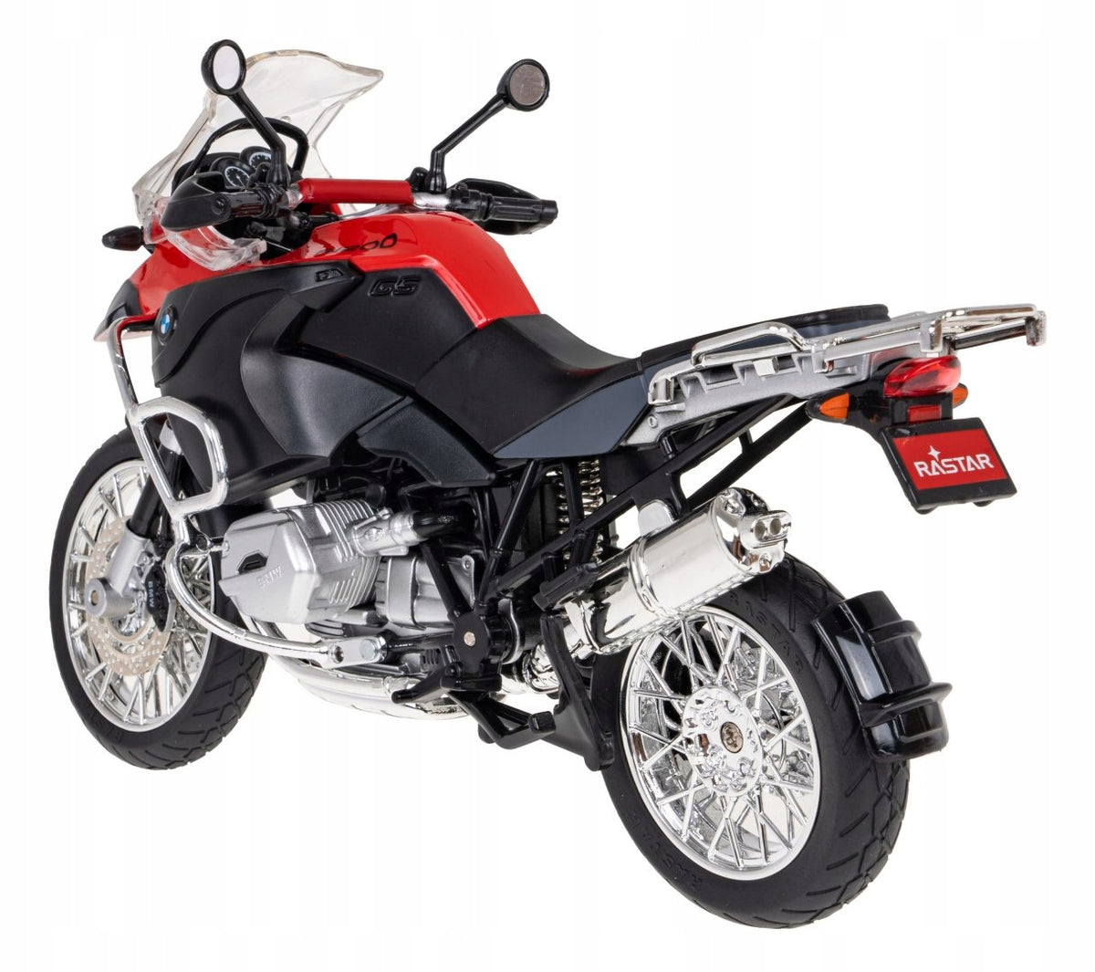 Motorcycle BMW R 1200 GS red RASTAR model 1:9 Metal body Brand Rastar