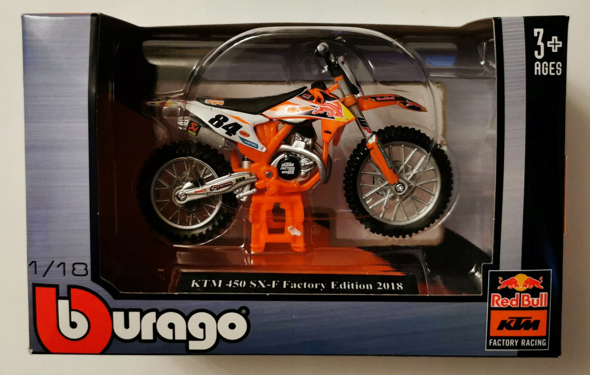 Motorcycle Bburago Cycle 1:18 RED BULL KTM 450 SX-F Brand Bburago