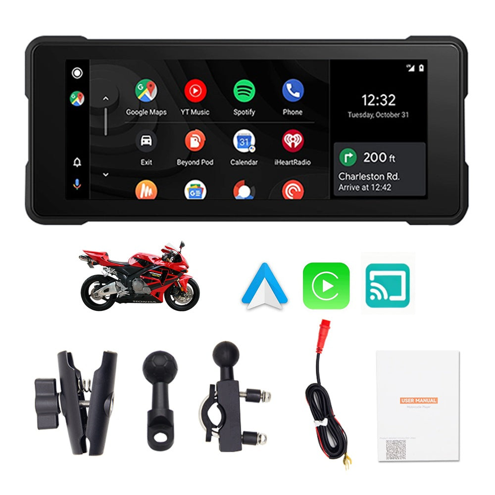Motorcycle Navigation 6.86" IPX7 Carplay Android Auto Wireless