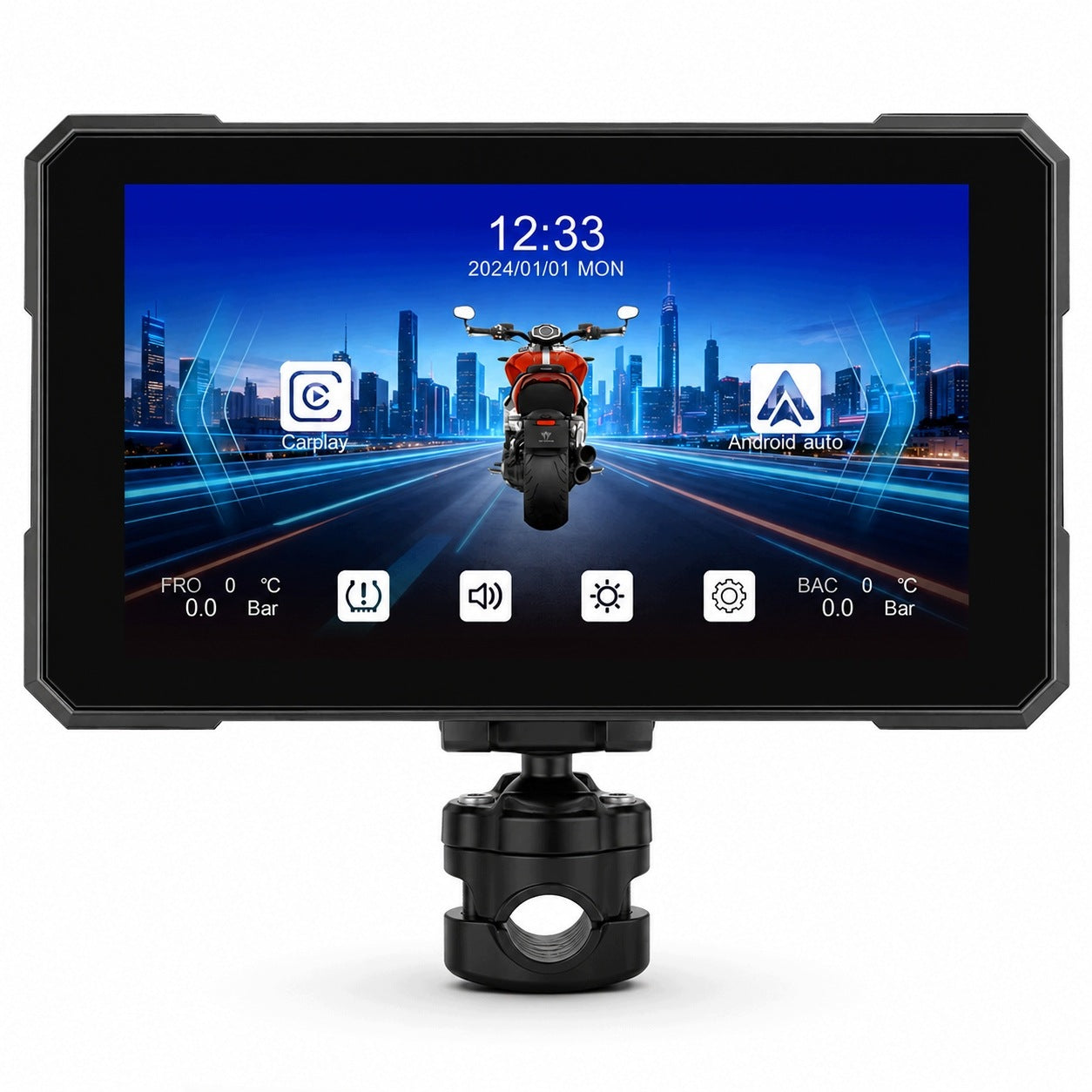 Motorcycle Navigation screen 5'' IPS CarPlay Android Auto IP67 A4491