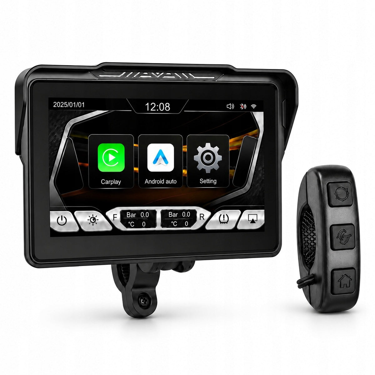 Motorcycle Screen CarPlay Android Auto 7” Podofo A4629 + IP67 control