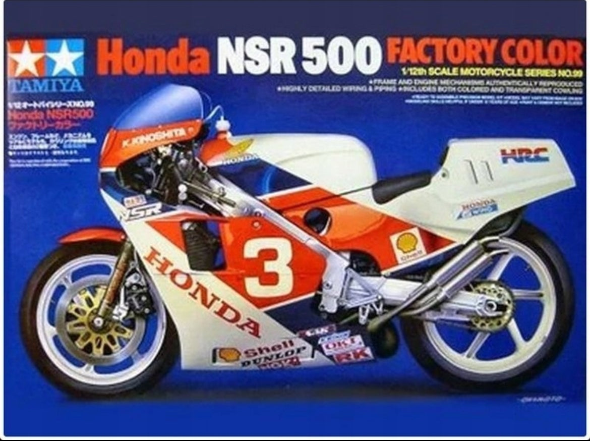 Motorcycle Tamiya 14099 Honda NSR500 white-red