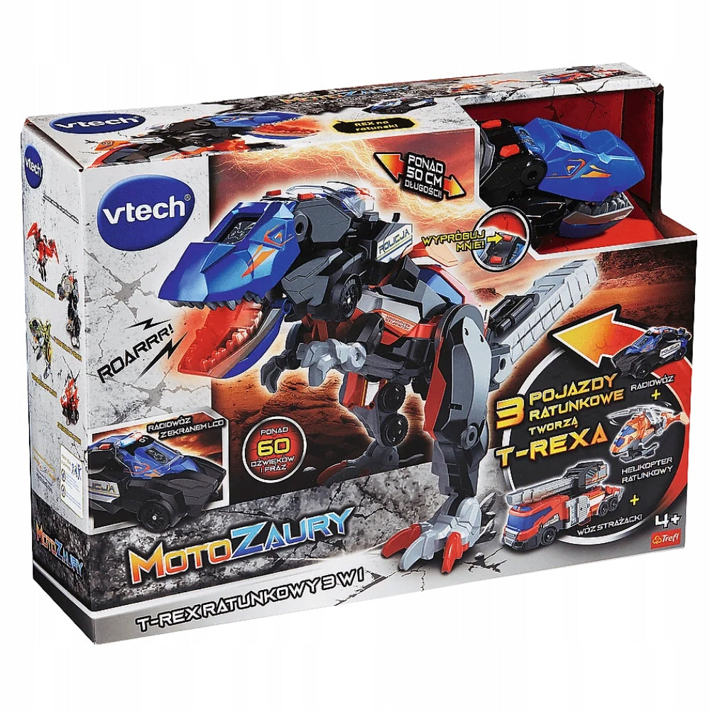 Motosaurus T-Rex Rescue 3-in-1 Vtech MOTOZAURY TYRANNOSAURUS with Sounds