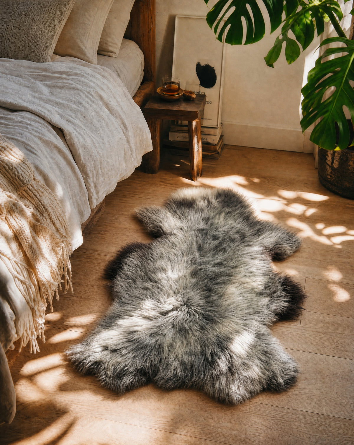 Mountain sheepskin "LIGHT GREY" - 110cm/L (Lamb) 100%Natural! Manufacturer code Skóra owcza górska - 110cm Jasno szara