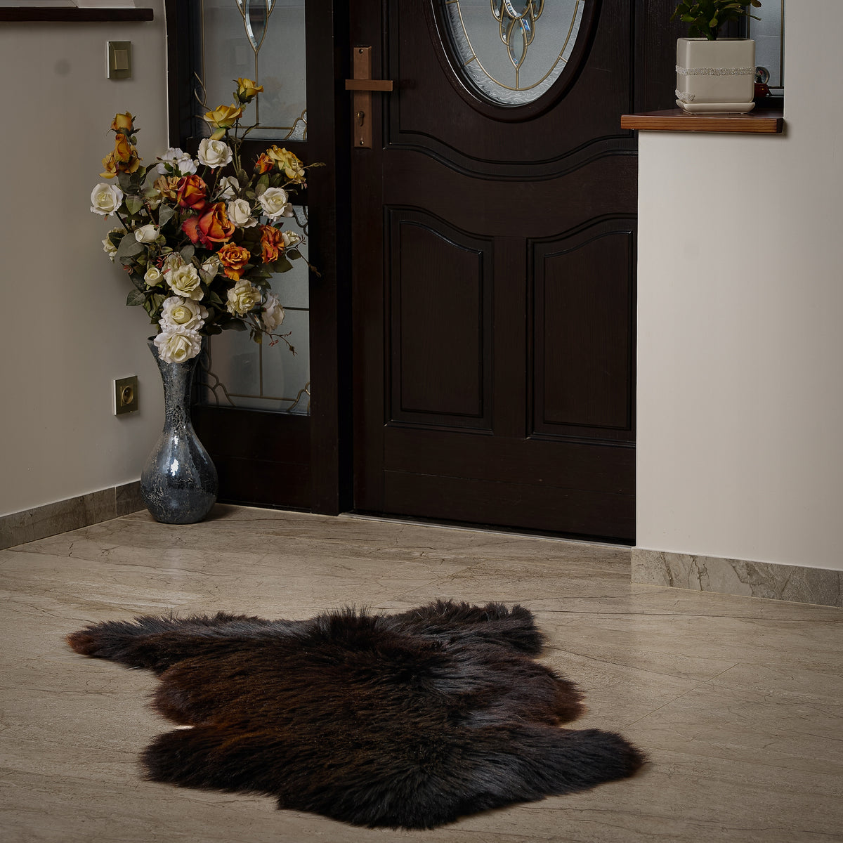 Mountain sheepskin "NATURAL BLACK" - 50cm/XXXXS (Lamb) 100%Natural! Manufacturer code Skóra Owcza Górska Jagnięca Naturalny Czarny