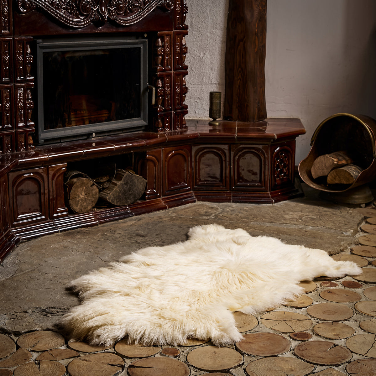 Mountain sheepskin "WHITE" - 120cm/XL (Big Lamb) 100%Natural! Packaging status original