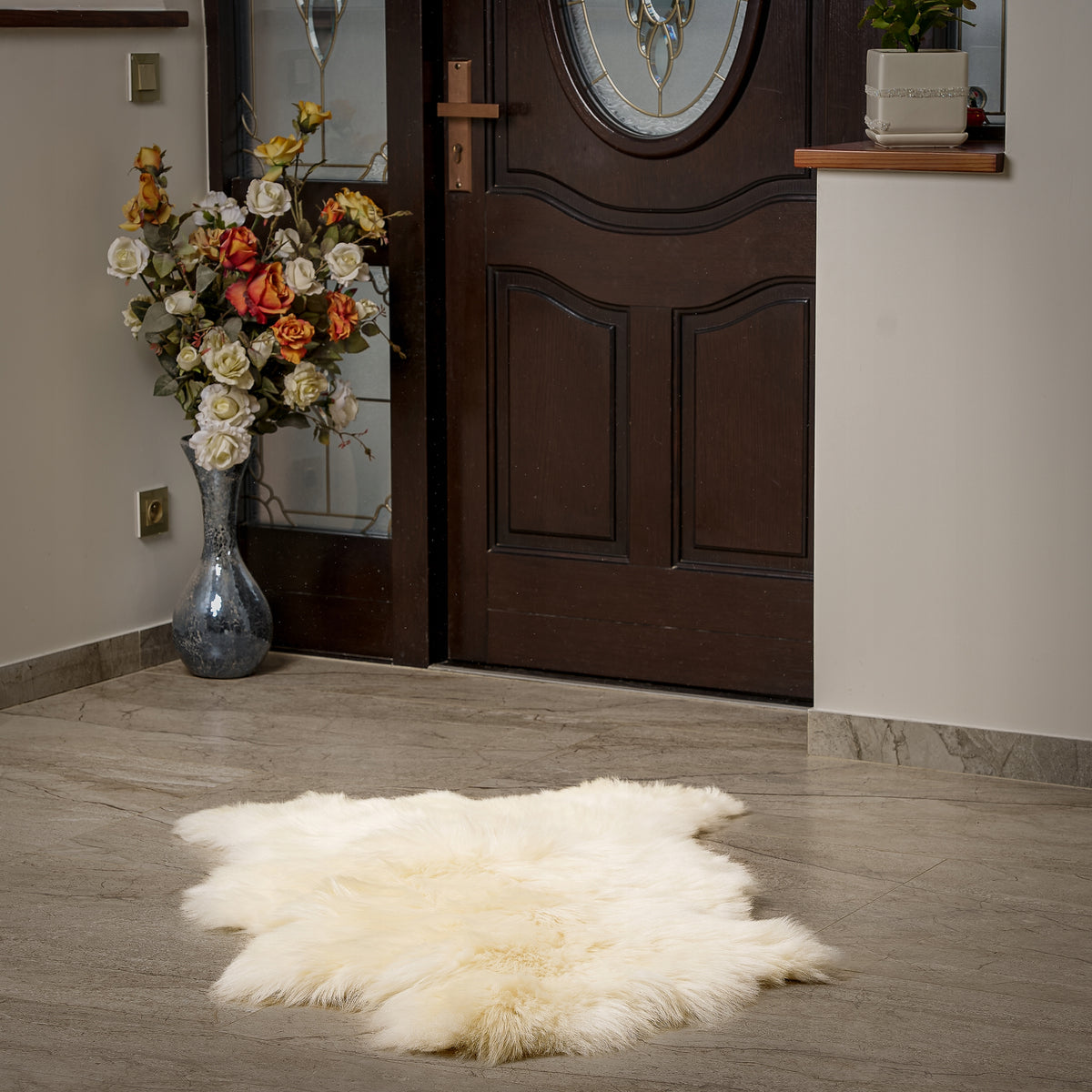 Mountain sheepskin "WHITE" - 50cm/XXXXS (Lamb) 100%Natural! Manufacturer code Skóra owcza górska biała-50cm JAGNIĘ