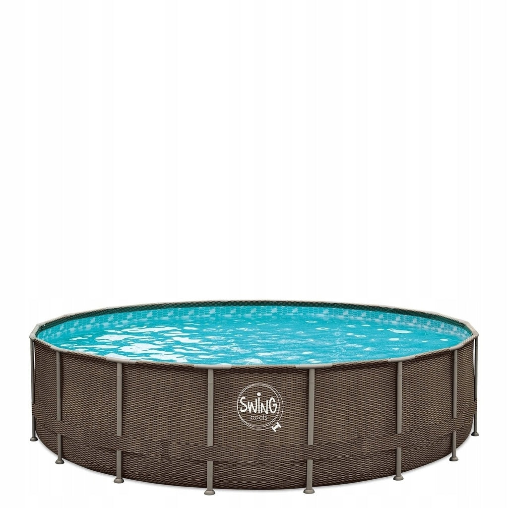 Mountfield Wicker Pool with Metal Frame - 4,88 x 1,22 m, Dark Wicker