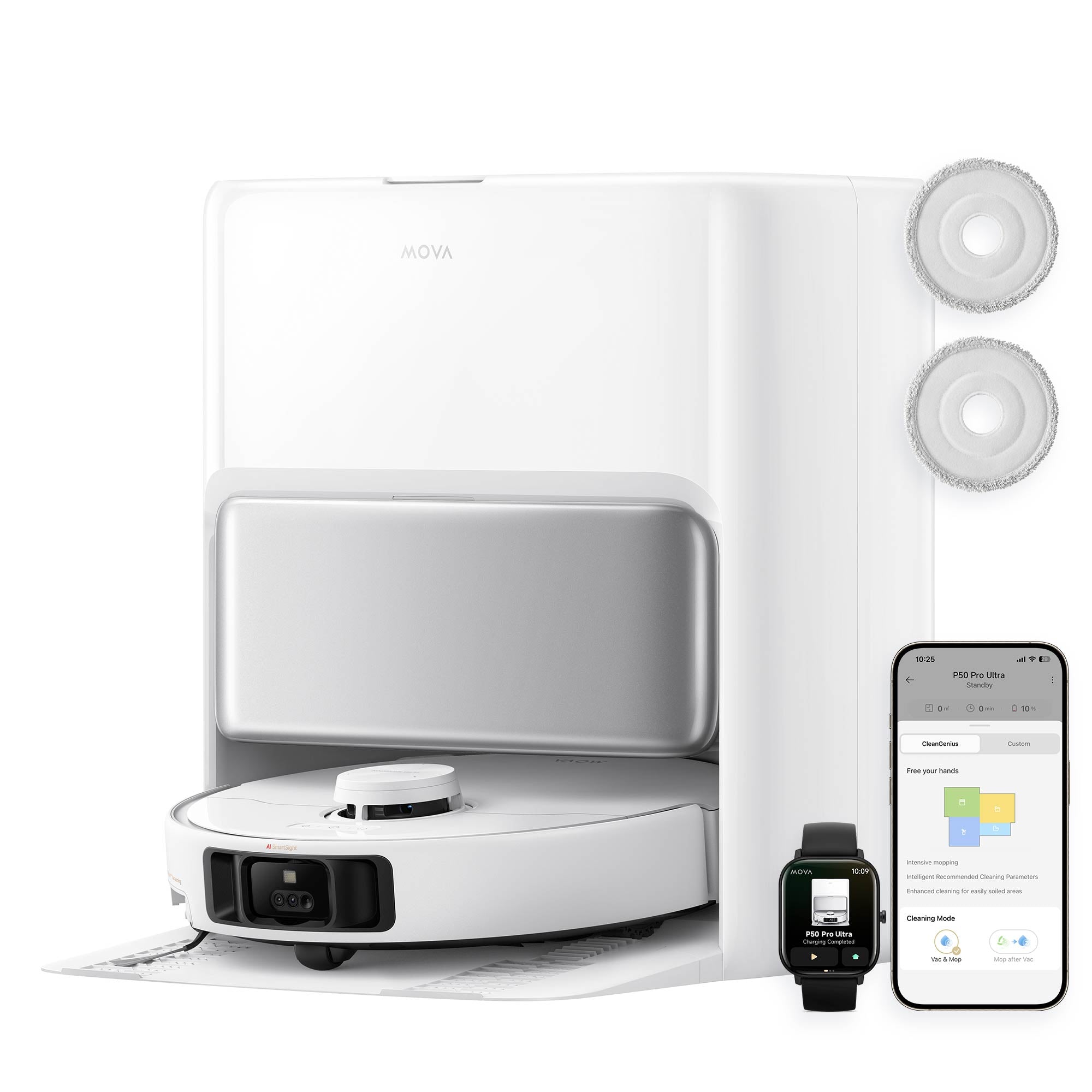 Mova P50 Pro Ultra Cleaning Robot with Cleaning Station white Dominant color white