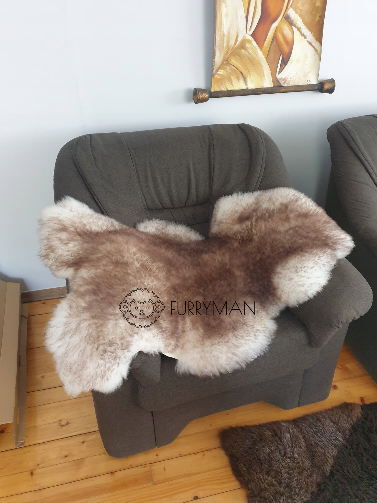 Mufflon Chestnut Burnt Sheepskin Bedspread Carpet Huge 140x75cm Manufacturer code muflon kasztanowy 3XL