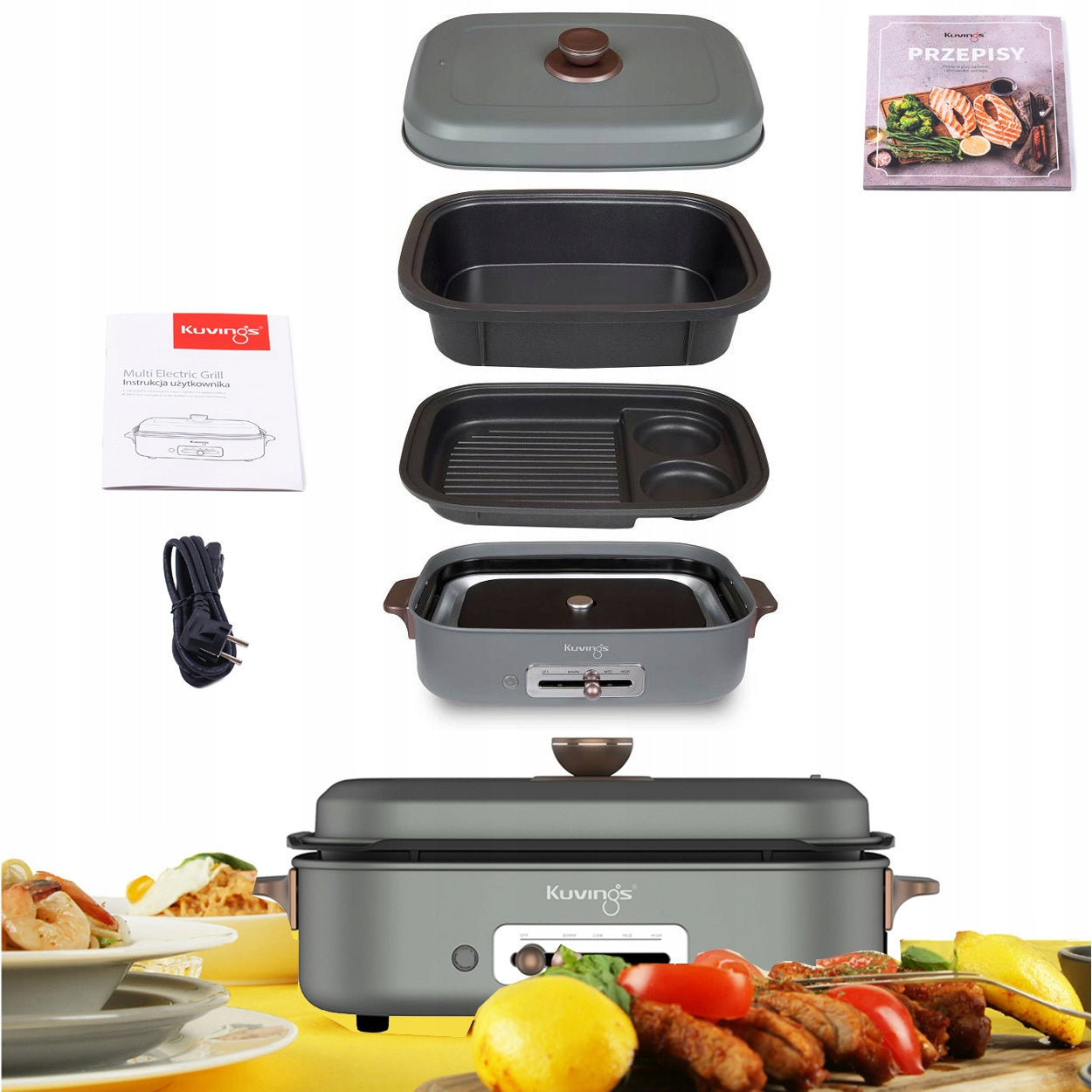 MultiGrill KUVINGS ELECTRIC TABLE Ceramic Plus graphite, CERAMIC