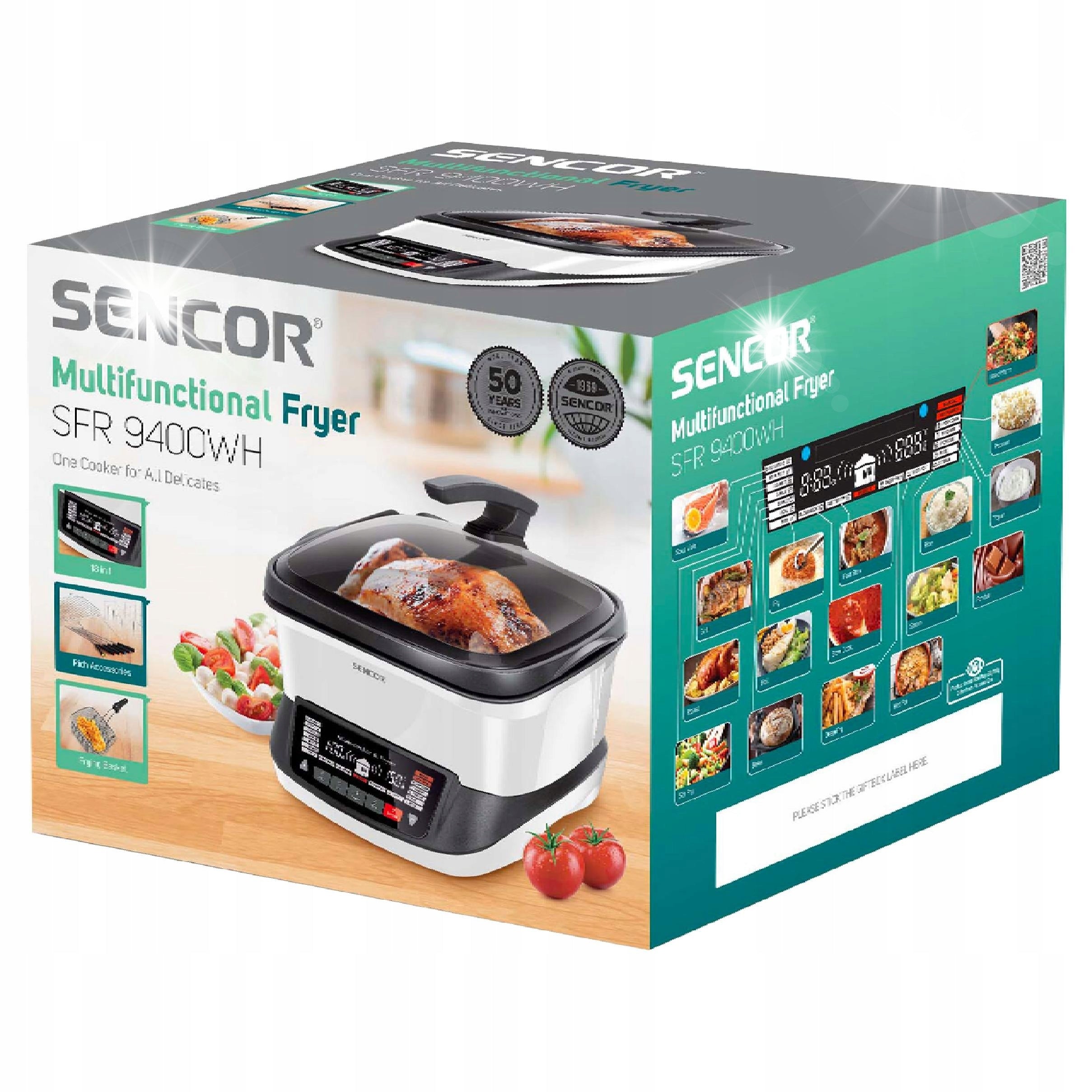 Multicooker Fryer Sous Vide Slow Cooker Grill Sencor 9400WH 1800W 4,8l
