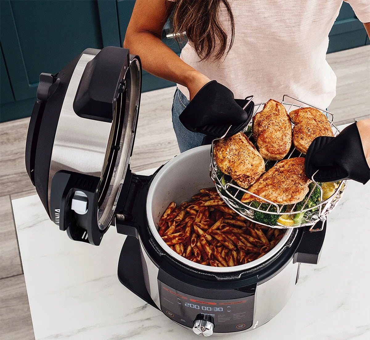 Multicooker NINJA Foodi SmartLid OL750EU 1760W 7,5L 14in1 + THERMOMETER Dominant color silver/gray