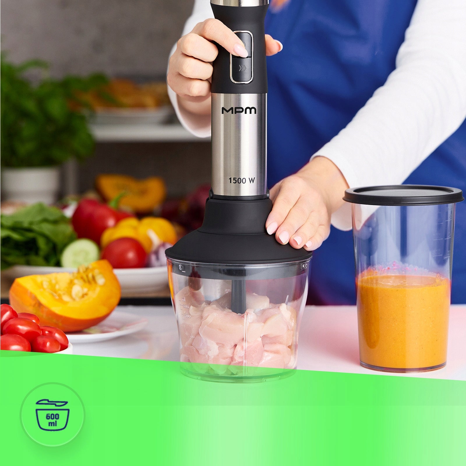 Multifunction Hand Blender - Portable Set High Power 1500W MPM MBL-42M Brand MPM