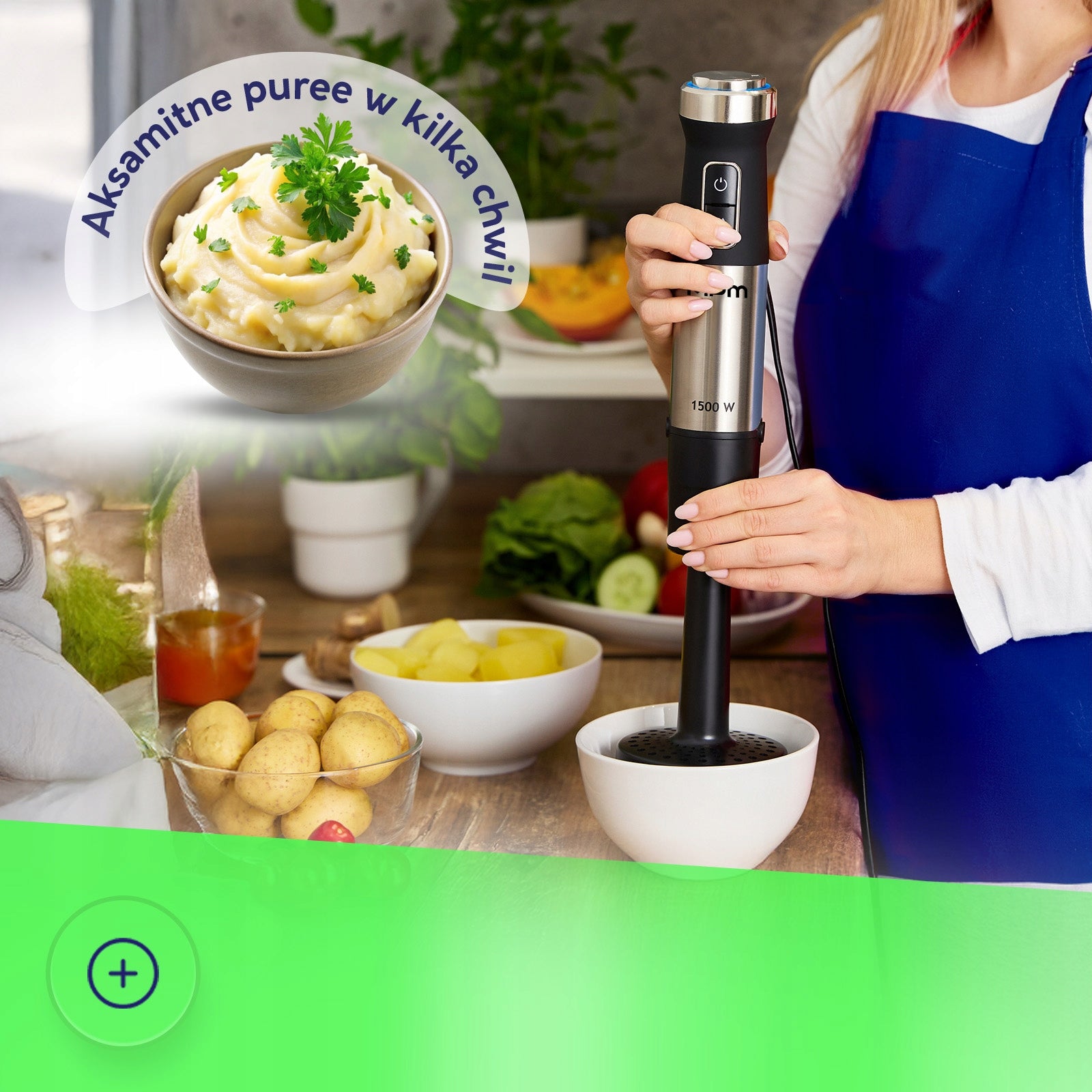 Multifunction Hand Blender - Portable Set High Power 1500W MPM MBL-42M Dominant color black