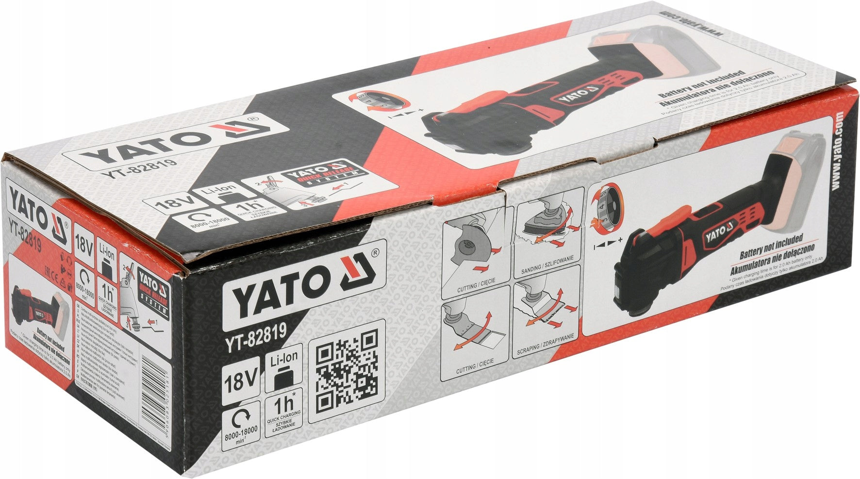 Multifunction Sander Yato Cordless 18 V 1 W 18000 RPM Series GRE