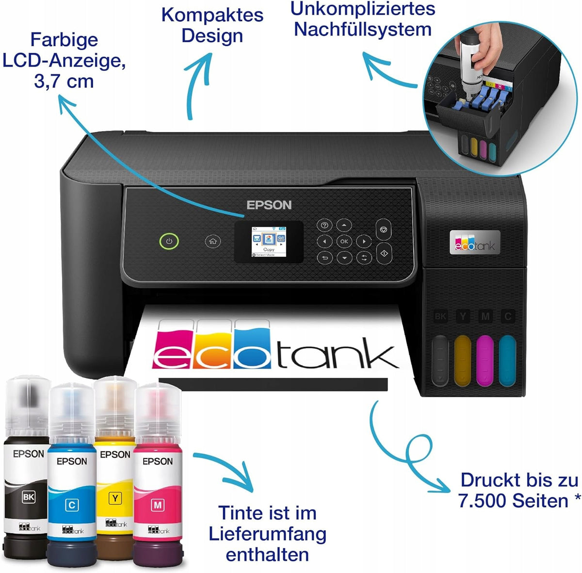 Multifunction inkjet printer (colour) Epson EcoTank ET-2870 Manufacturer code EcoTank ET-2870