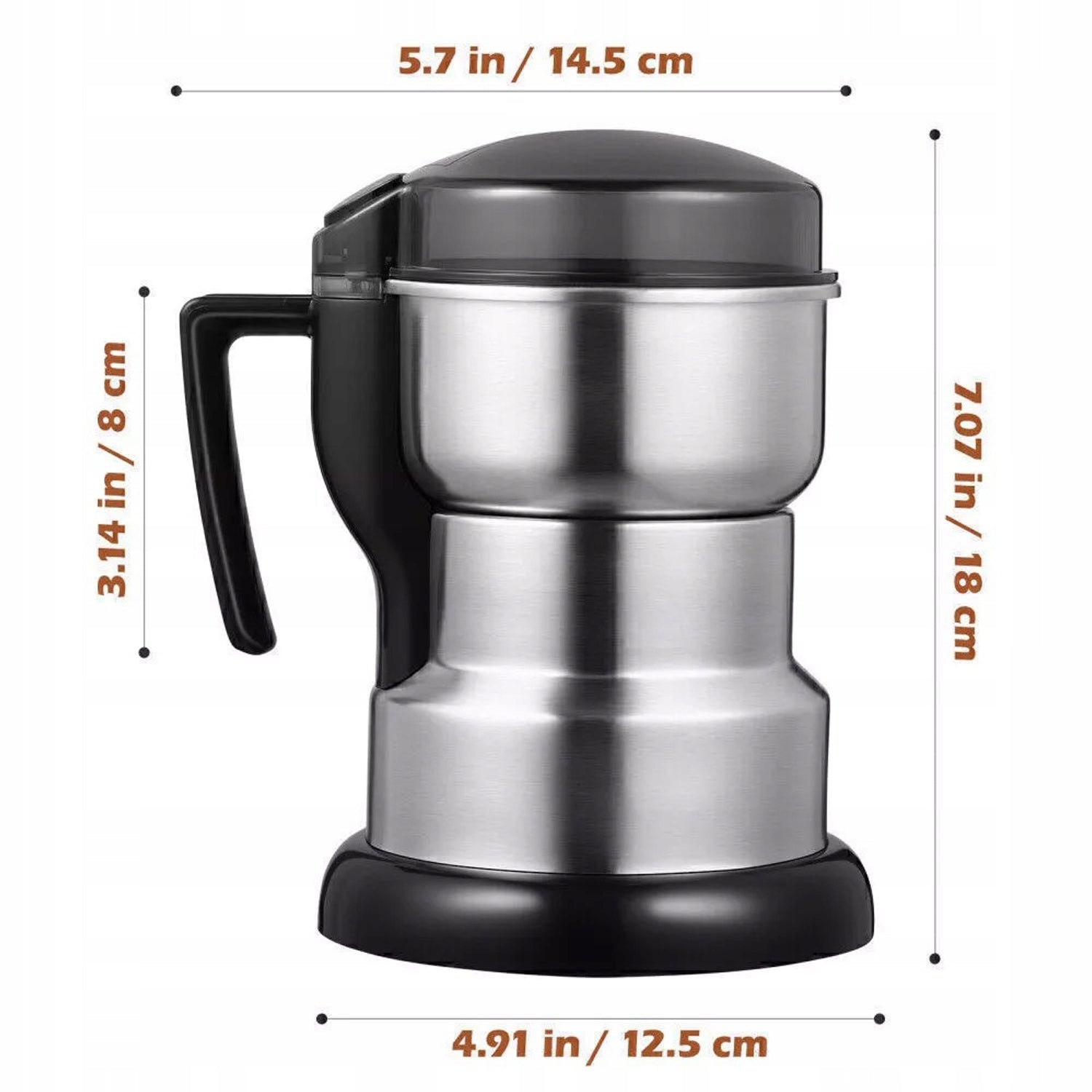 Multifunctional Grinder Made of Stainless Steel, for Cereals, Spices Packaging status original