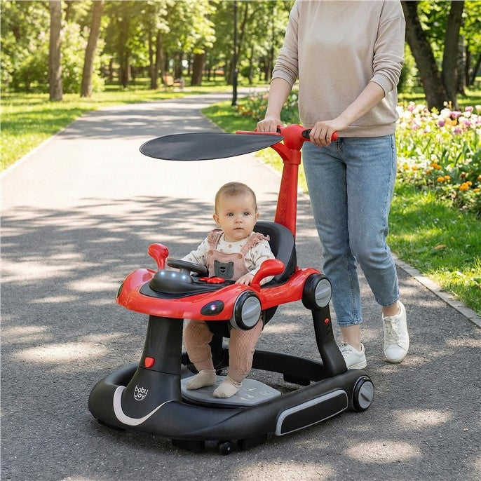 Multifunctional Height Adjustable Baby Walker Color black